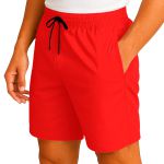 Short Moda Praia Tactel Leve Vermelho Liso
