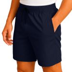 Short Moda Praia Tactel Leve Azul Marinho Liso