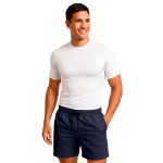 Short Moda Praia Tactel Leve Azul Marinho Liso