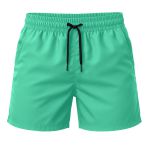 Short Moda Praia Tactel Leve Verde Agua Liso