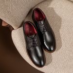 Sapato Masculino Derby Sola De Couro com Borracha Absolut Preto