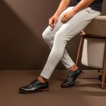 Sapato Masculino Derby Sola De Couro com Borracha Absolut Preto