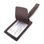 Etiqueta Para Mala em Couro Legítimo Café