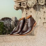 Bota Masculina Ankle Boot Sola De Couro com Antiderrapante Floater Café