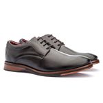 Sapato Masculino Derby Sola De Couro com Borracha Absolut Preto