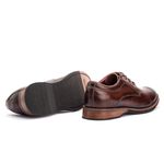 Sapato Masculino Derby Sola De Couro com Borracha Look Pinhão