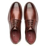 Sapato Masculino Derby Sola De Couro com Borracha Look Pinhão