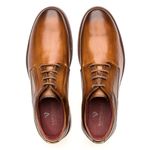 Sapato Masculino Derby Sola De Couro com Borracha Look Caramelo