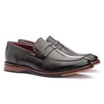 Sapato Masculino Loafer Sola De Couro com Borracha Absolut Preto
