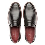 Sapato Masculino Loafer Sola De Couro com Borracha Absolut Preto