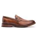 Sapato Masculino Loafer Sola De Couro com Borracha Look Caramelo