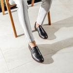 Sapato Masculino Loafer Sola De Couro com Borracha Absolut Preto