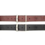 Cinto Masculino em Couro Dupla Face 4 Cm Largura - Preto / Conhaque