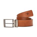 Cinto Masculino em Couro Dupla Face 4 Cm Largura - Preto / Caramelo