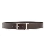Cinto Masculino em Couro Dupla Face 4 Cm Largura - Preto / Castanho