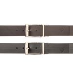 Cinto Masculino em Couro Dupla Face 4 Cm Largura - Preto / Castanho