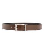 Cinto Masculino em Couro Dupla Face 4 Cm Largura - Preto / Pinhão