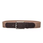 Cinto Masculino Couro e Elástico Ajustável 4cm largura Café / Bege