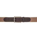 Cinto Masculino Couro e Elástico Ajustável 4cm largura Café / Bege