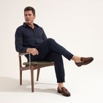 Sapato Mocassim Argentino Em Couro Sola De Couro Com Absolut Castanho