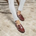 Sapato Mocassim Argentino Em Couro Sola De Couro Com Absolut Conhaque