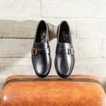 Sapato Mocassim Argentino Em Couro Sola De Couro Absolut Preto