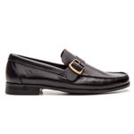 Mocassim Em Couro Absolut Preto Sola de Borracha