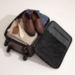 Mala de Bordo Em Couro Conhaque