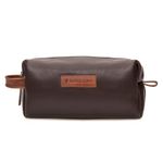 Necessaire Em Couro com 1 Divisória Café Atacado