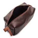 Necessaire Em Couro com 1 Divisória Café Atacado