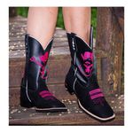 Bota Texana Feminina Bico Quadrado Preta