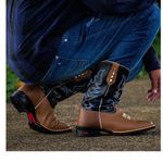 Bota Texana Masculina Tribal Azul