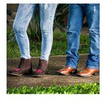Botina Texana Feminina Marron com Rosa