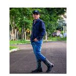 Bota Texana Masculina Preta com Verde