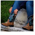 Bota Texana Masculina Bico Quadrado Couro