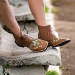 Botina Texana Feminina Bege Jump