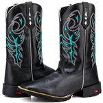 Bota Texana Masculina Preta com Verde