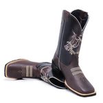 Bota Texana Masculina Bico Quadrado 