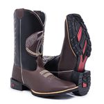 Bota Texana Masculina Bico Quadrado 