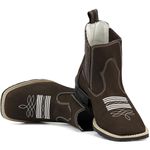 Botina Texana Masculina Marron Bico Quadrado