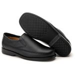 Sapatilha Comfort Masculino em Couro Preto 1000