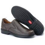 Sapato Comfort Masculino em Couro Café 2007