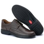 Sapato Comfort Masculino em Couro Café 2008