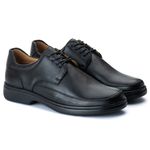 Sapato Comfort Masculino em Couro Preto 2008