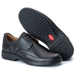Sapato Comfort Masculino em Couro Preto 2008