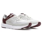 Tênis Sneaker Masculino Comfort Gelo/Bordo 9002