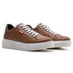 Tênis Couro Masculino Comfort Caramelo 3026