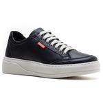Tênis Couro Masculino Comfort Preto 3026