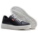 Tênis Couro Masculino Comfort Preto 3026