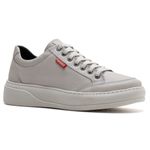 Tênis Couro Masculino Comfort Gelo 3026